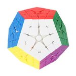 Willking 4x4 Megaminx Stickerless Speed Cube Master Kilominx 4X4 Pentagonal Speed Cube Dodecahedron Cube Puzzle Toy