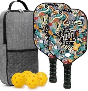 Vofiiln Pickleball Paddles Set of 2, Fiberglass Pickleball Set with 2 Lightweight Pickleball Paddle, 4 Pickleball Balls, 1 Backpack Bag, Pickleball Rackets for Men Women Gifts
