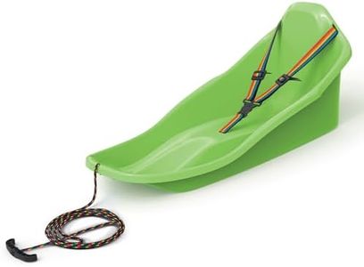 ArcticThrill Snow Sled for Kids - ExploRide Sledge - Toboggan with Pull Rope and Safety Belt; Outdoor Plastic Winter Sleigh for Toddlers & Kids