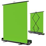 EMART 58X74in Collapsible Green Screen, Portable Retractable Chroma Key Panel Greenscreen Backdrop, Wrinkle-Resistant Pull Up Chromakey Background for Zoom Video Conference, Photographic Studio