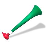 FUN FAN LINE - Pack x3 Plastic Trumpets/Vuvuzela stadium horn for soccer and sports events. Soccer fan trumpet. Noisy air horn for cheerleading and animation. (Italy)