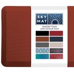 Sky Solutions Anti Fatigue Mat - Cushioned 3/4 Inch Comfort Floor Mats for Kitchen, Office & Garage - Padded Pad for Office - Non Slip Foam Cushion for Standing Desk (20" x 39", Leather Color)