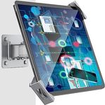 Tablet Wall Mount Holder Anti Theft iPad Wall Swivel Mount with Security Lock and Key System for 7-11 Inch Tablets - 360° Full Motion Articulating Bracket Mount Fits Show Display, Kiosk, POS - Silver