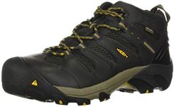 KEEN Utility Men’s CSA Lansing Mid Steel Toe Waterproof Work Boots Construction Boot, Raven/Tawny Olive, 10.5 2E (Wide) US