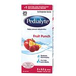 Pedialyte, Electrolyte Powder Sticks, Oral Rehydration Solution, Fruit Punch, 8 x 8.5 g, Electrolyte Powder Packets