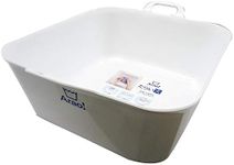 OHE Laundry Tub, White, Length 17.1 x Width 14.6 x Depth 6.9 inches (43.5 x 37 x 17.5 cm), Arao! Large Storage, Hand Wash, Place, Pet Wash, Foot Bath, Made in Japan