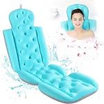 Bath Pillows for Tub Full Body, Bathtub Pillows with Mesh Laundry Bag & Anti-Slip Suction Cups Spa Bathtub Pillows for Head Neck Shoulder and Back Support - 3D Air Mesh & Quick Drying