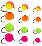 Superbe Flies 12 Glow Bug Fly and Egg Steelhead Fly Lure Assotment | Trout and Salmon Fly Fishing Flies