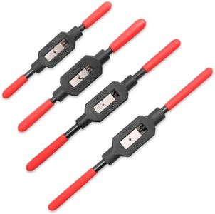 Olutacot 4 Pcs Adjustable Tap Wrench Screw Holder Reamer Hand Tool with Plastic Dipped Non-Slip Handle for Tap Reamer (1/4"-3/4", 3/16''-1/2'', 1/16''-3/8'', 1/16"-1/4")