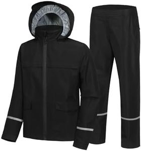 Dekomere 𝐊𝐢𝐝𝐬 𝐑𝐚𝐢𝐧 𝐒𝐮𝐢𝐭 Boys Girls Rain Jacket with Flap Pocket and Waterproof Pants