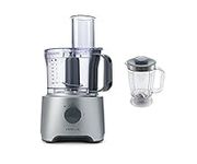 Kenwood Food Processor, 2.1L Bowl, 1.2 L Blender, Emulsifying, Knife Blade, Reversible Slicing and Grating Discs, 800 W, FDP301S, Silver