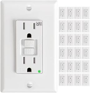 Amico GFCI Outlet 15 Amp, White, 24 Pack, Weather Resistant(WR)