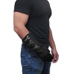 URBAN BUCK Mens Real Leather Gauntlet Cosplay Long Black Right Hand Costume Adult Glove (L)