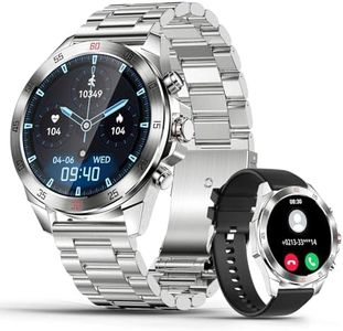 SZHELEJIAM Smartwatch Uomo, 1.43” AMOLED Orologio Smartwatch Chiamate Bluetooth, 100 + Modalità Sport con Cardiofrequenzimetro, SpO2, Contapassi, IP68 Impermeabile Compatibile iOS Android Argento