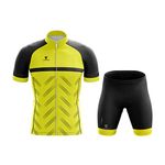 WARRIOR Triumph Men's Cycling Jersey Set Bicycle Short Sleeve Set Quick-Dry Shirt 3D Padded Shorts Half Pants/Bottom/Tights Size Jersey (M) - Shorts (XS) Multicolour