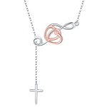 Senpotly 925 Sterling Silver Music Note Necklace for Women Christian Musical Cross Pendant Necklace Music Lovers Jewelry Gifts for Daughter Granddaughter, Sterling Silver, No Gemstone