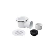 2" Low Profile Shower Base Drain Perforated Strainer- PVC Side Outlet with 2" X 1-1/2" Reducer Pipe Fitting and,Compatible with Metal Or Plastic Pipe for Replacement Shower Base and Outlet Drain