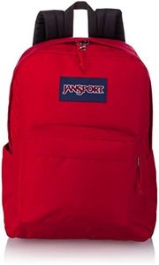 JanSport Superbreak Plus Sac à dos pour l'école, le travail, les voyages ou ordinateur portable avec poche pour bouteille d'eau, ruban adhésif rouge