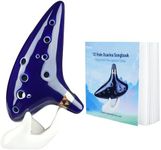 Ohuhu Zelda Ocarina with Song Book (Songs From the Legend of Zelda), 12 Hole Alto C Zelda Ocarinas Play by Link Triforce Gift for Zelda Fans with Display Stand Protective Bag