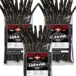 Black Licorice Candy | Lick-o-rish 3 Pounds Total (Set of 3 bags, 1 pound each)