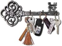 Comfify Key Holder for Wall - Cast Iron Skeleton Key - Decorative Farmhouse Rustic Wall Mount Key Organizer - 3 Key Hooks - Vintage Key Rack for Entryway with Screws & Anchors – 10.8 x 4.7