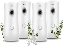 (4-Pack) Auto Air Freshener Spray Dispenser Free Stand or Wall Mounted Automatic Aerosol Aroma Machines are Widely Used in Hotels, Bedrooms, Airports, Bathrooms, Offices, Commercial Places (White 001)