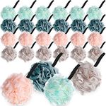 Sunnyray 24 Pcs Loofahs Bulk Bath Shower Sponge 50g Soft Net Body Scrubber Sponge Ball Body Shower Pouf Bath Scrunchies Shower Loofah for Men and Women Spa Gift