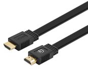 MANHATTAN HDMI CABLE ETHERN 10M 4K/60HZ -FLAT MALE/MALE BLACK POLY