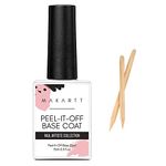 Makartt Peel Off Base Coat Nail Polish Barrier 15ML Peelable Gel Base Coat Clear Gel Nail Polish Ready For Take off UV Gel Coat Cuticle Guard for Manicure Salon