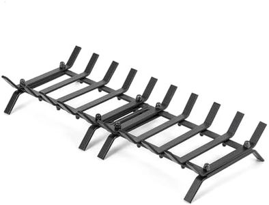 MinWadil Heavy Duty Fireplace Grate Rack, 24 inch Solid Steel Fireplace Log Grate, Matt Black Fireplace Log Burning Racks Easy Assembly Fire Grates for Fire Place for Indoor Outdoor