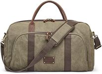 S-ZONE Duffle Bag for Travel, Travel Duffel Bag 50L Canvas RFID Blocking Overnight Weekender Bag for Men Women