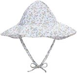 Brook + Bay Baby Sun Hat - Beach Hat, Summer Hat, Swim Hat for Baby White Floral Large - White Floral