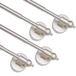 WL.Rocaille Magnetic Curtain Rods for Metal Doors and Window, 16 to 28 Inch 4 Pack Champagne Magnetic Window Rods Multi-Use No Drill Adjustable Magnetic Towel Bar (16 to 28 inch 4 pack, Champagne)