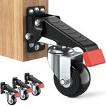 SPACEKEEPER Workbench Casters kit 720 Lbs Retractable Casters Heavy Duty Bench Caster Wheels Side Mounted Retractable Workbench Wheels Designed for Workbenches Machinery & Tables, 4 Pack