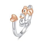 AXELUNA Elephant Ring Sterling Silver Elephant Adjustable Jewelry Gift for Women Girls Mother Daughter