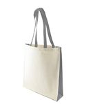 Hyper Mart Strong Cotton Canvas 10oz (310gsm) Very Heavy Duty Reusable Shopping or Book Tote Bag Ideal for Printers/Printing (1pc, Grey Gussets & Handles)