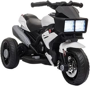 Aosom Kids Electric Pedal Motorcycle Ride-On Toy 6V Battery Powered w/Music Horn Headlights Motorbike for Girls Boy White