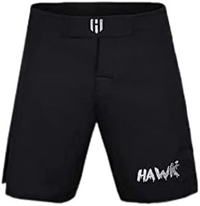 Hawk Sports MMA BJJ Unisex Cross Training Gym Boxing Grappling Kickboxing Muay Thai Running Wrestling No Gi Workout Athletic Shorts, Mens, Black, Waist 36''