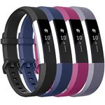 Tobfit for Fitbit Alta HR/Fitbit Alta Bands Large Small Straps Varied Colors and Editions for Fitbit Alta HR Fitbit Alta ((.Buckle Edition) Black+Blue+Fuchsia+Gray, Small)