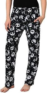 Disney Womens Lounge Pants Pajama Bottoms AOP (Jack Skellington & Zero, 4X)