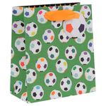 Glick Luxury Gift Bag, Football Large Gift Bag, Celebration Gift Bag, Birthday Gift Bag, Soccer Gift Bag for Boys, 260 x 315 x 135mm, Green