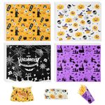 PLULON 100 Sheets Halloween Wax Paper for Food Sandwich Wrap Paper Deli Wraps Picnic Basket Liners Pumpkin Ghost Spider Wrapping Tissue Paper for Kitchen Home Holiday Party Decorations