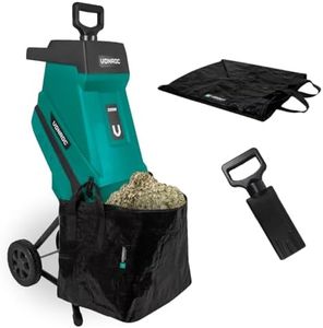 VONROC Broyeur de Végétaux Électrique 2500W – Branches jusqu’à Ø45mm, Sac 45L, Poussoir Inclus, Lames Acier Trempé, Sécurité Anti-Surcharge – Compact et Facile à Nettoyer