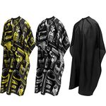 OSEN Nylon Waterproof Barber Hair Cutting Apron Hair Cutting Cape for Hair Cut, 3 Pieces, Multi