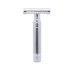 Edwin Jagger Double Edge Safety Razor with Lined Chrome Plated Handle