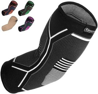 Kunto Fitness Elbow Brace Compression Support Sleeve for Tendonitis, Tennis Elbow, Golf Elbow Treatment - Reduce Joint Pain During Any Activity!