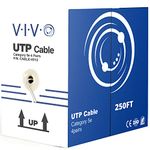 VIVO Gray 76m Bulk Cat5e, CCA Ethernet Cable, 24 AWG, UTP Pull Box, Cat-5e Wire, Indoor, Network Installations (CABLE-V013)