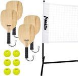 Franklin Sports Half Court Size Pickleball Net - Includes 10ft Net, (4) Paddles, and (6) X-40 USA Pickleball Approved Pickleballs, Red