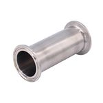 DERNORD Sanitary Spool Tube with Clamp Ends,Stainless Steel 304 Seamless Round Tubing with 1.5 inch Tri Clamp 50.5MM Ferrule Flange (Tube Length: 4 Inch / 102MM)