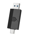 Vansuny 128GB 2 in 1 USB C Stick USB 3.0 Flash Drive Retractable USB Type-C Memory Stick USB C and A Thumb Drive for iPhone 15 iPad Pro Android Smartphone Laptop PC